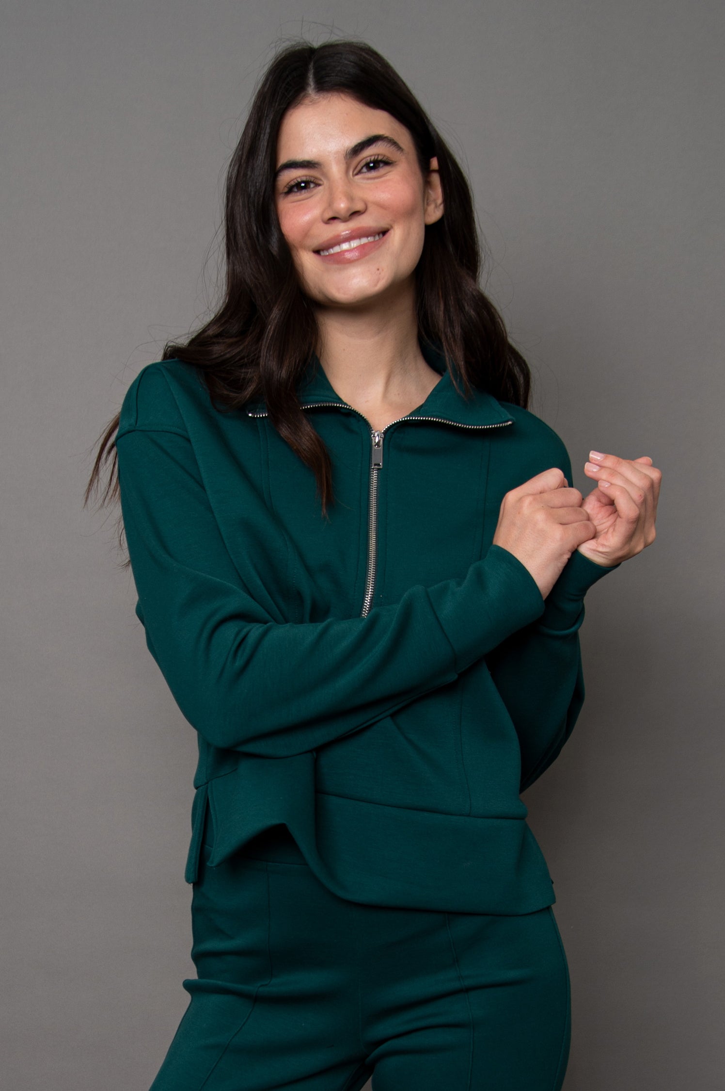 Mayura Soft Knit Mock Neck Half Zip