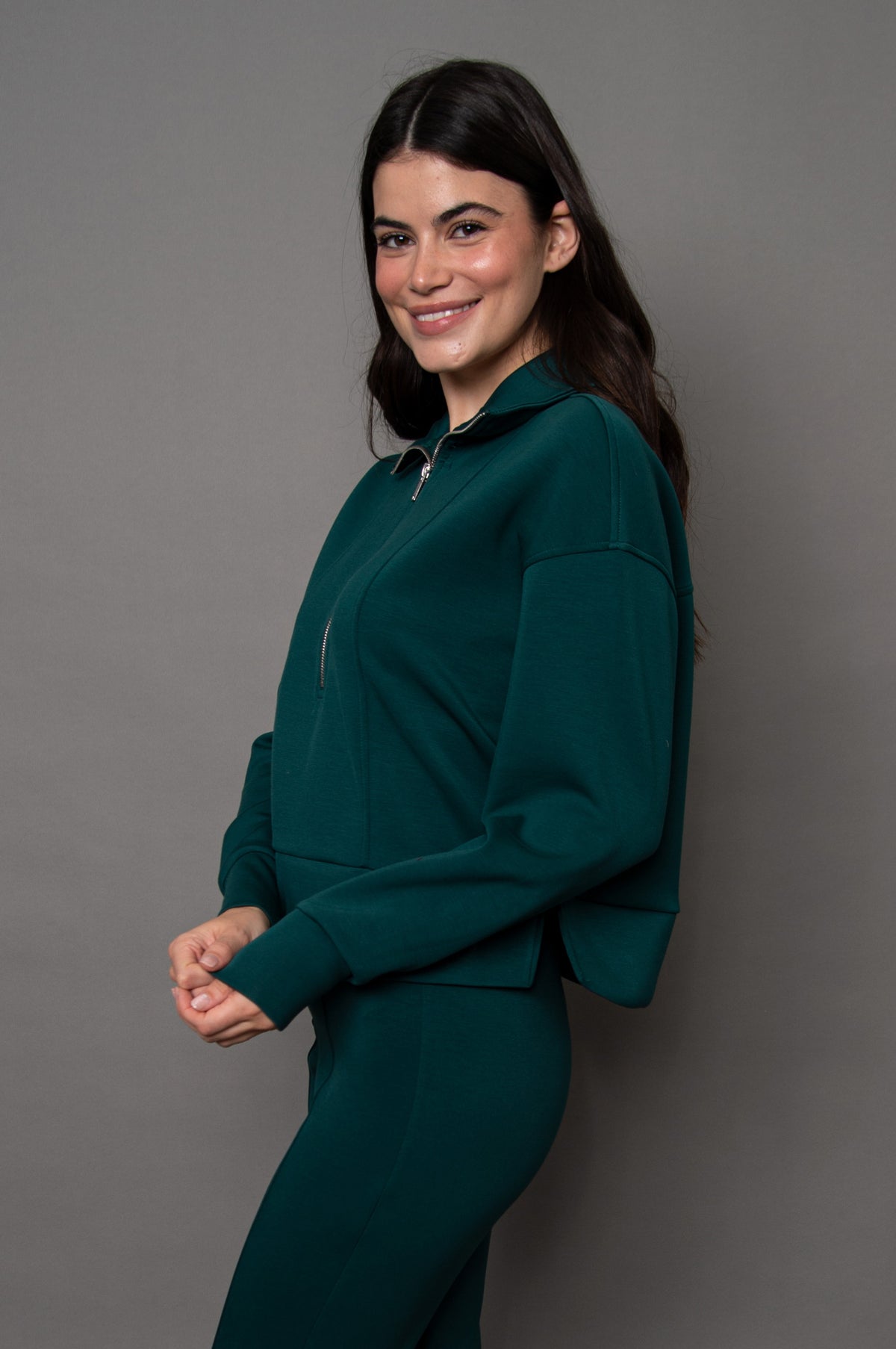 Mayura Soft Knit Mock Neck Half Zip