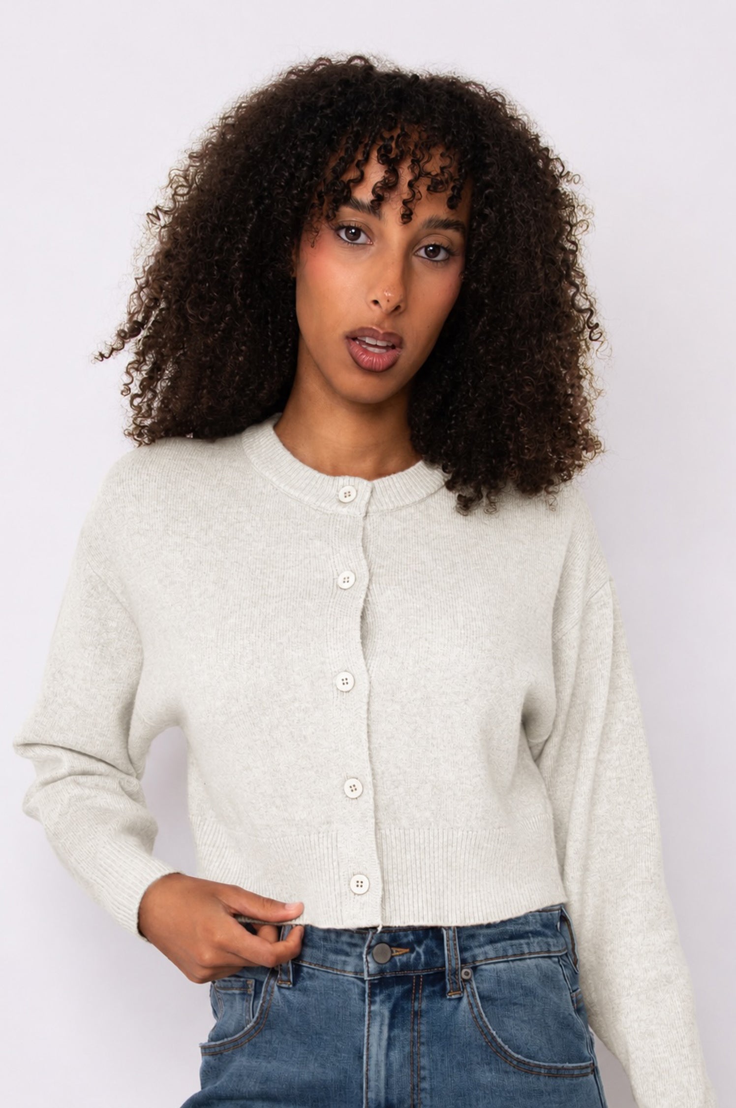 Neave Long Sleeve Crewneck Cardigan