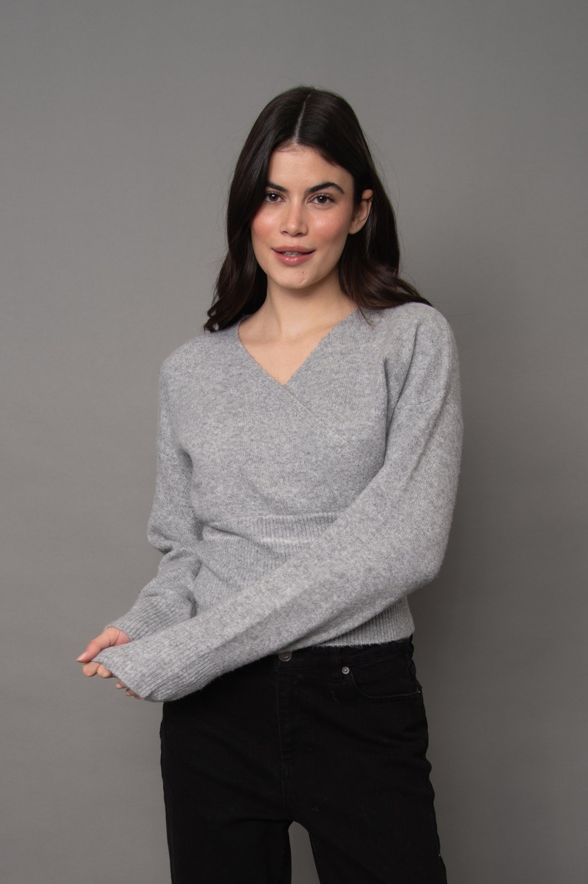 OTHELLA LS WRAP NECK PULLOVER