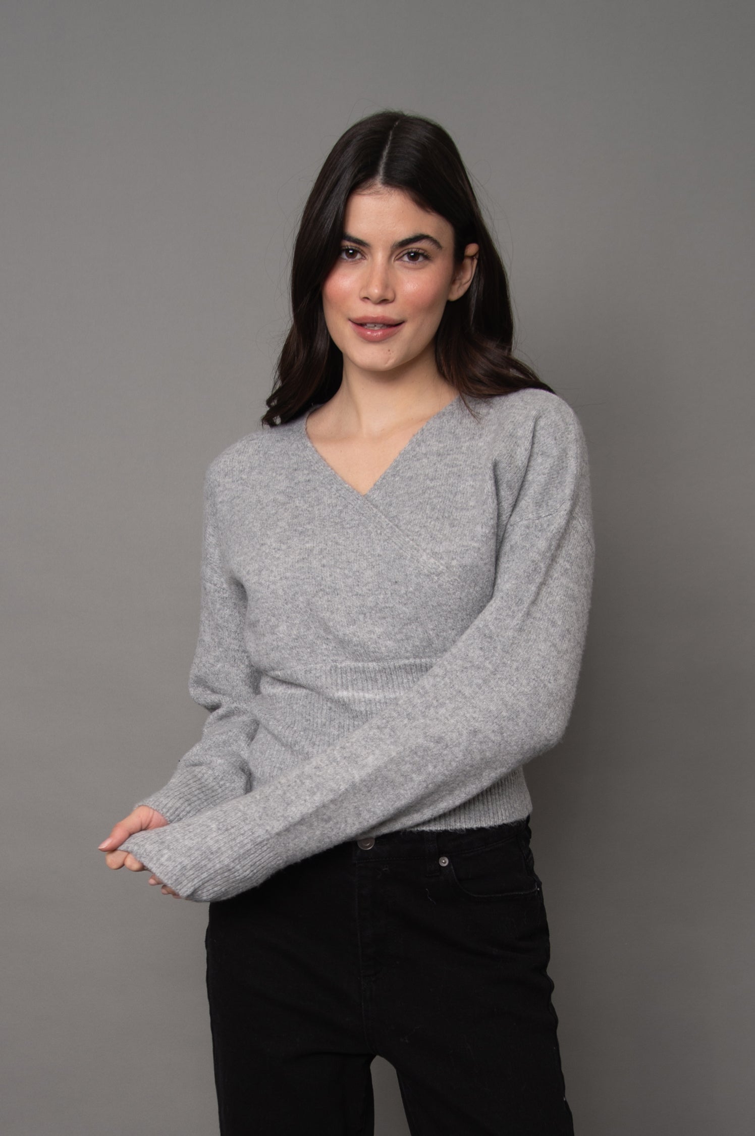 OTHELLA LS WRAP NECK PULLOVER