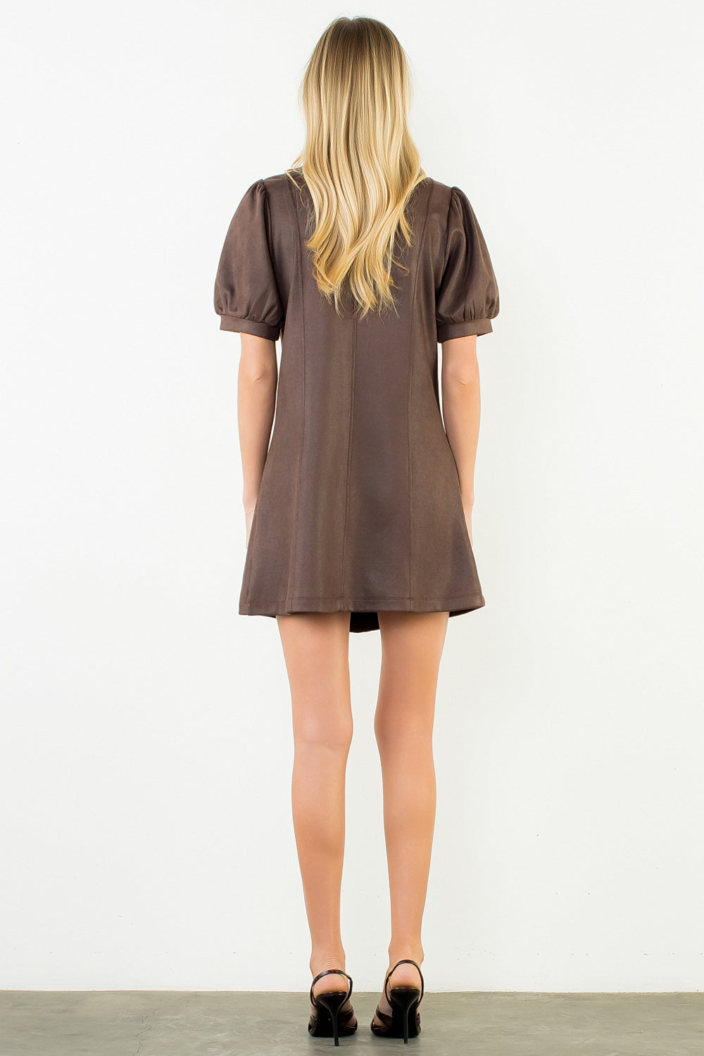 MAREN LEATHER MINI DRESS