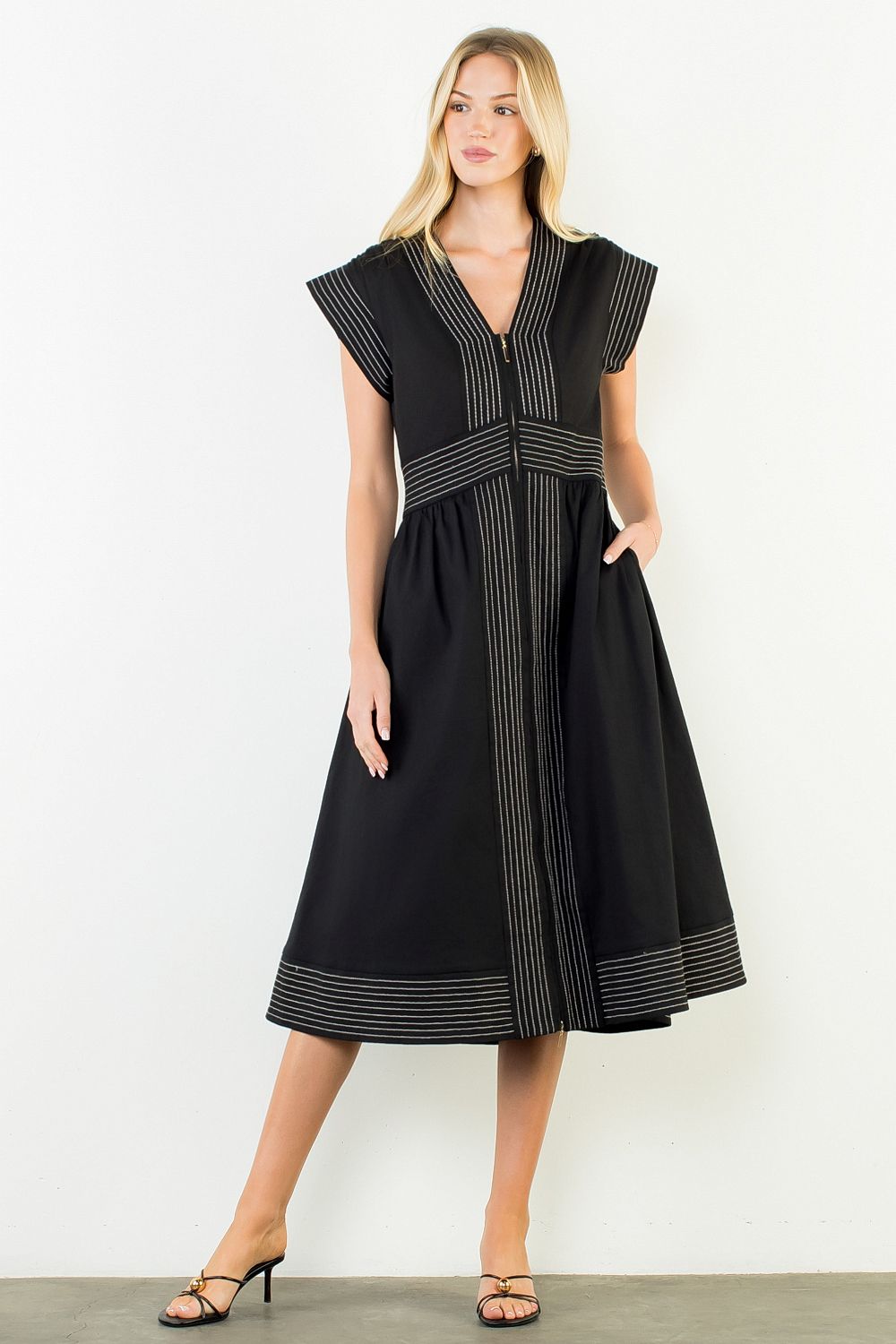 Eliana Zip Front Maxi Dress