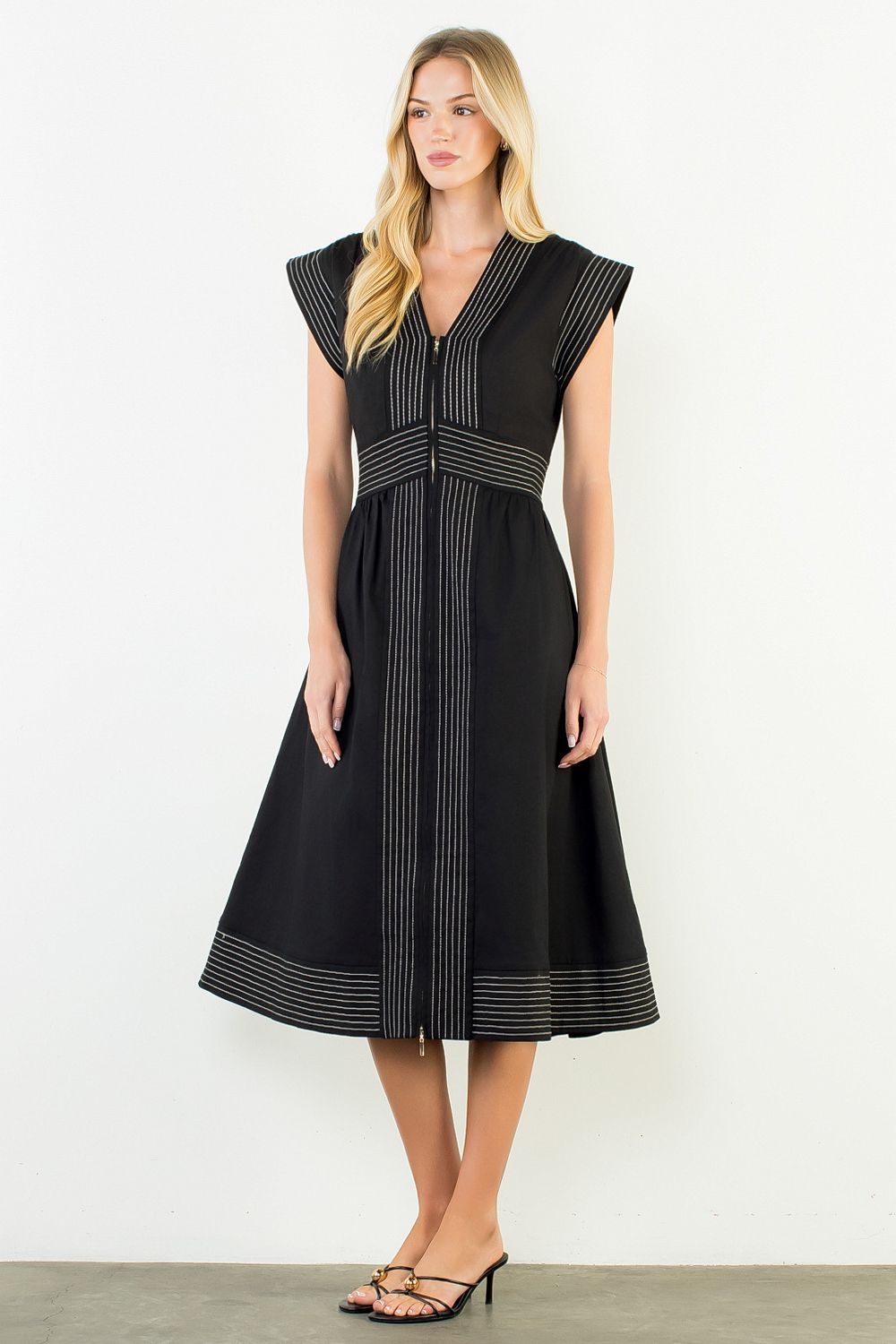 Eliana Zip Front Maxi Dress