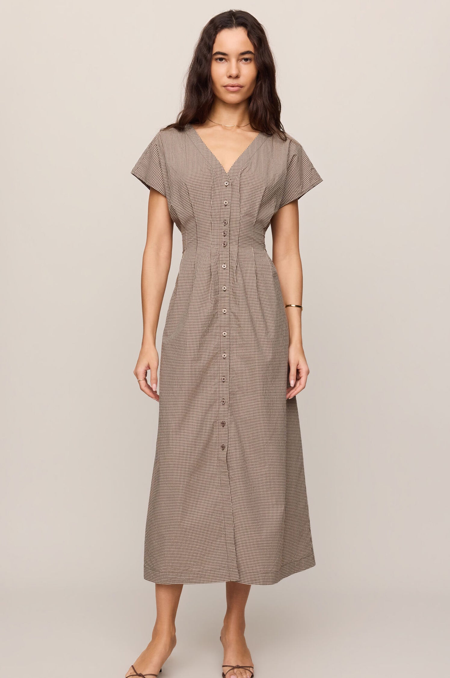 Sanna Gingham Midi Dress