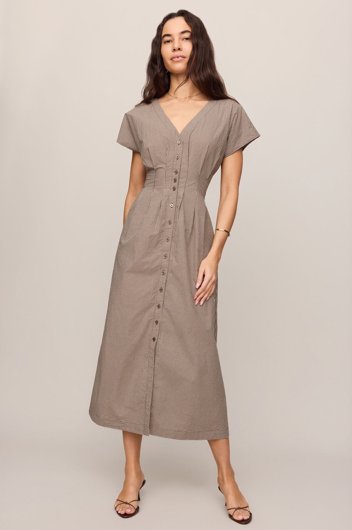 Sanna Gingham Midi Dress