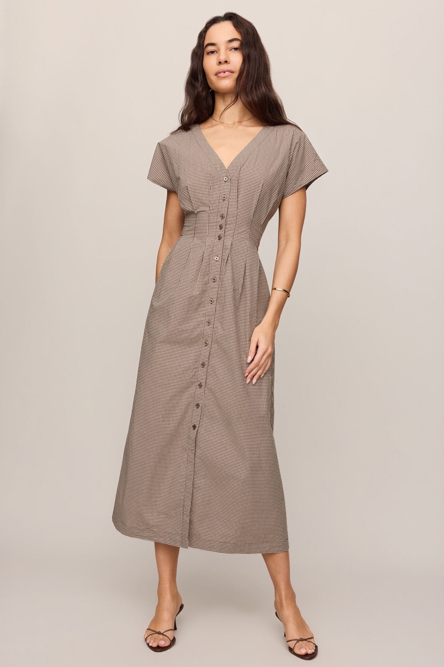 Sanna Gingham Midi Dress