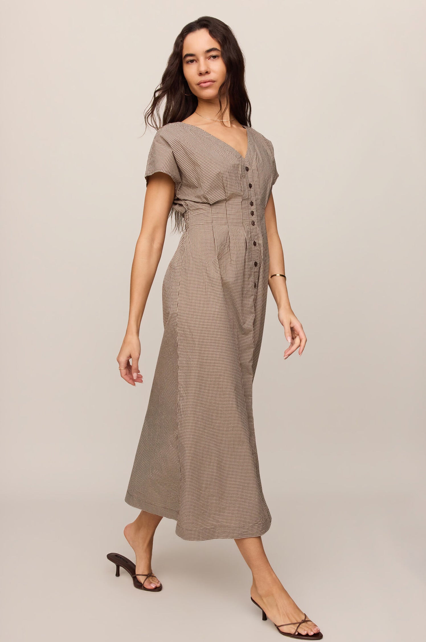 Sanna Gingham Midi Dress