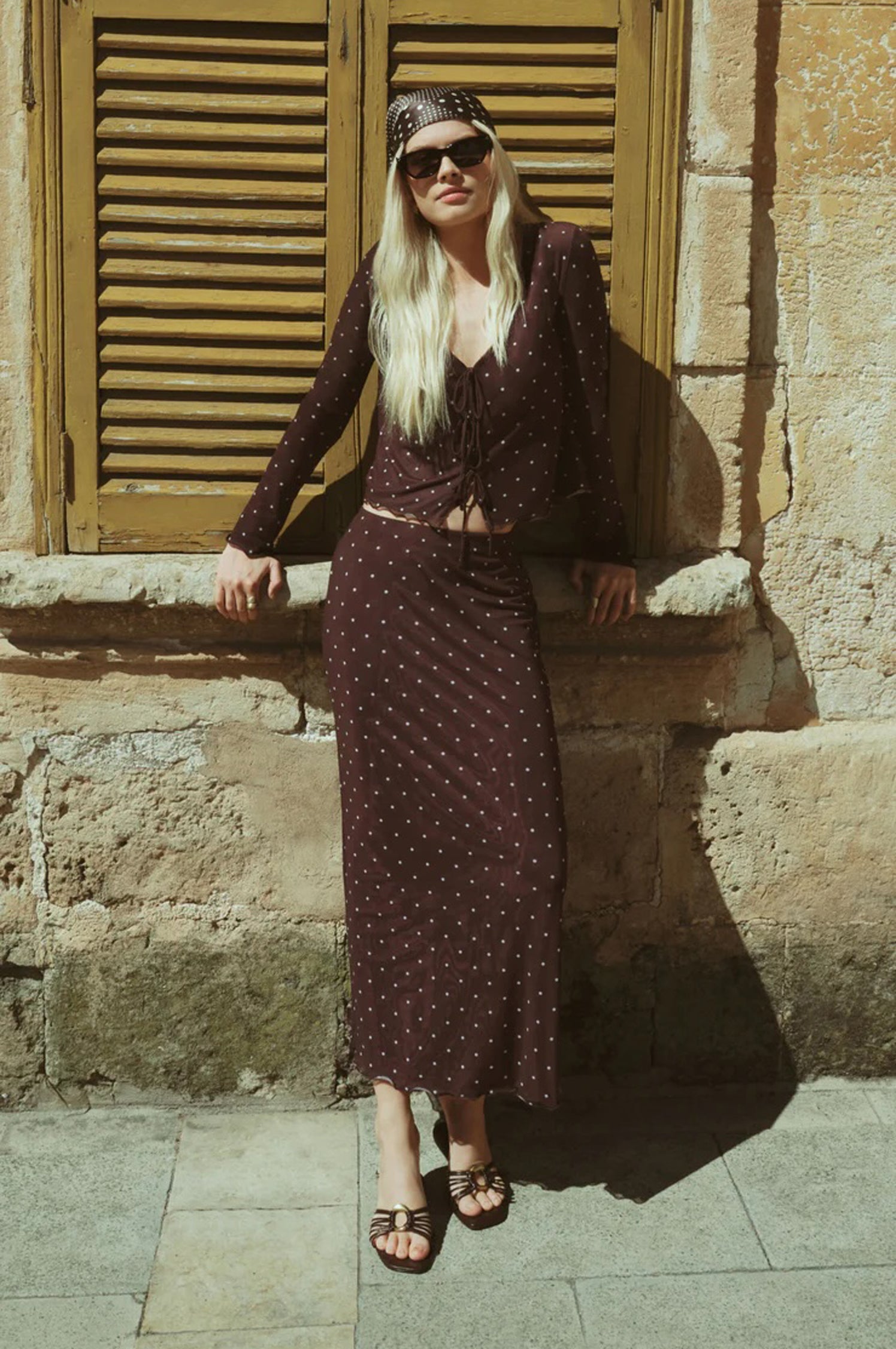 Eda Polka Dot Midi Skirt