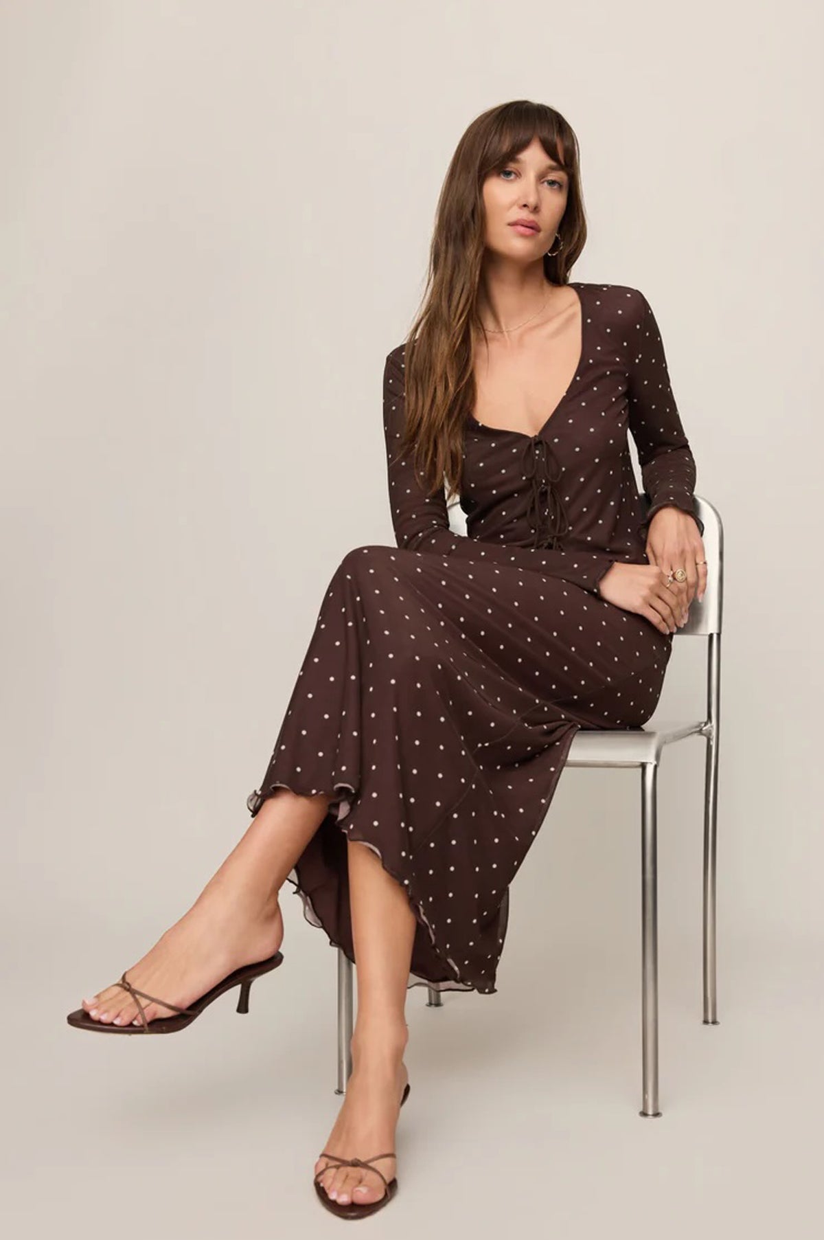Eda Polka Dot Midi Skirt