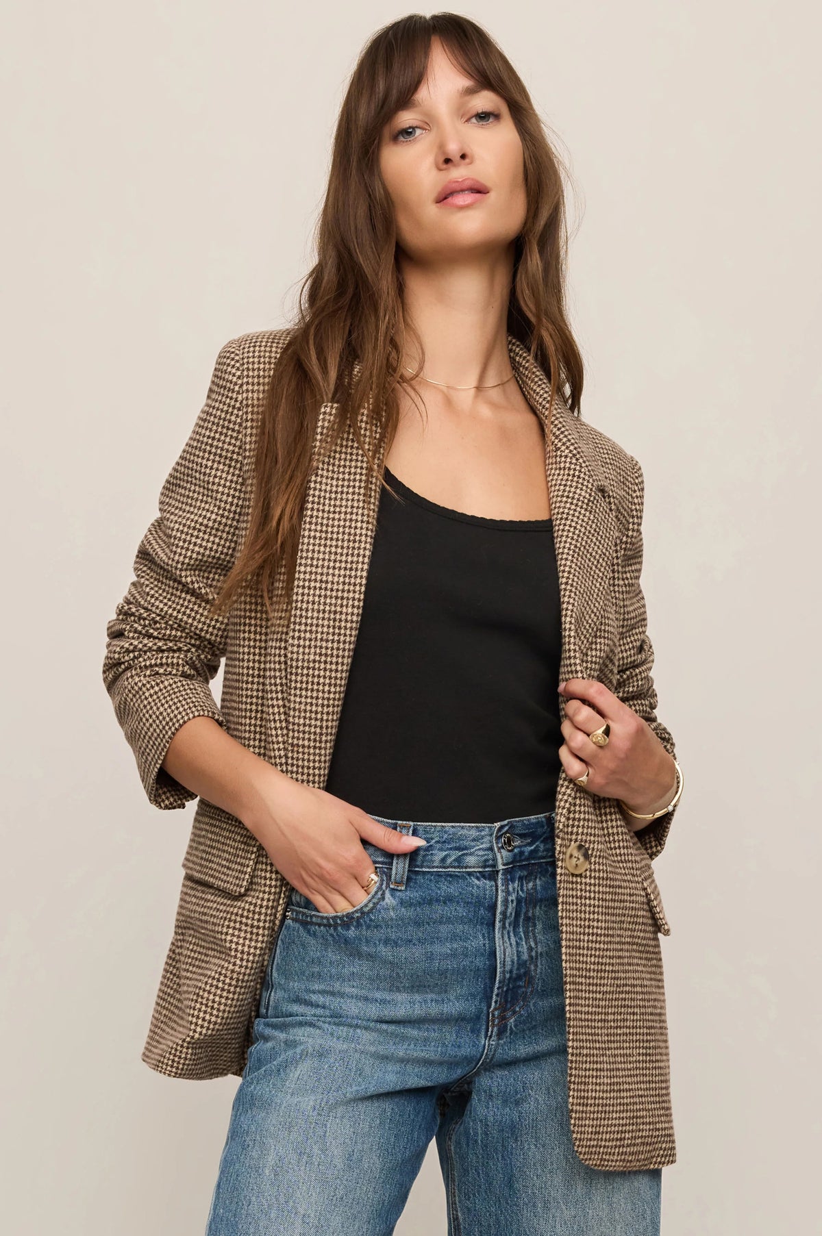 EVAN HOUNDSTOOTH BLAZER