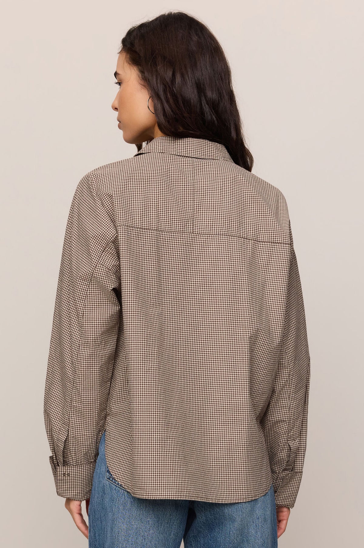 On Duty Gingham Button Up Top
