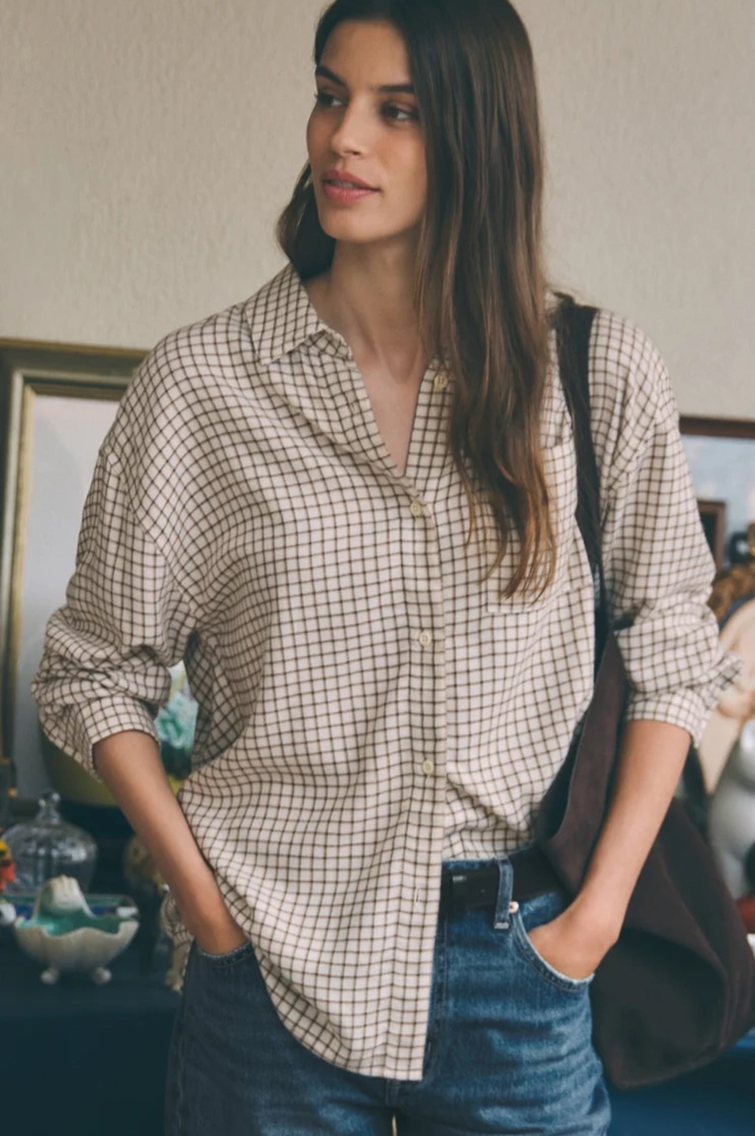 RIVER PLAID BUTTON UP