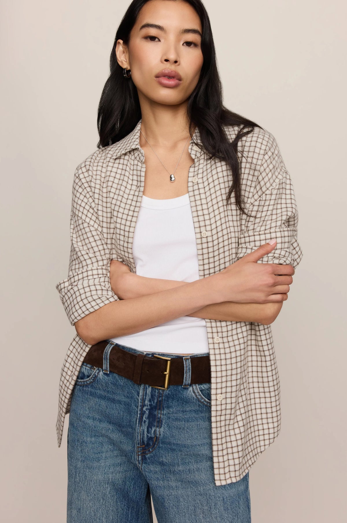 RIVER PLAID BUTTON UP