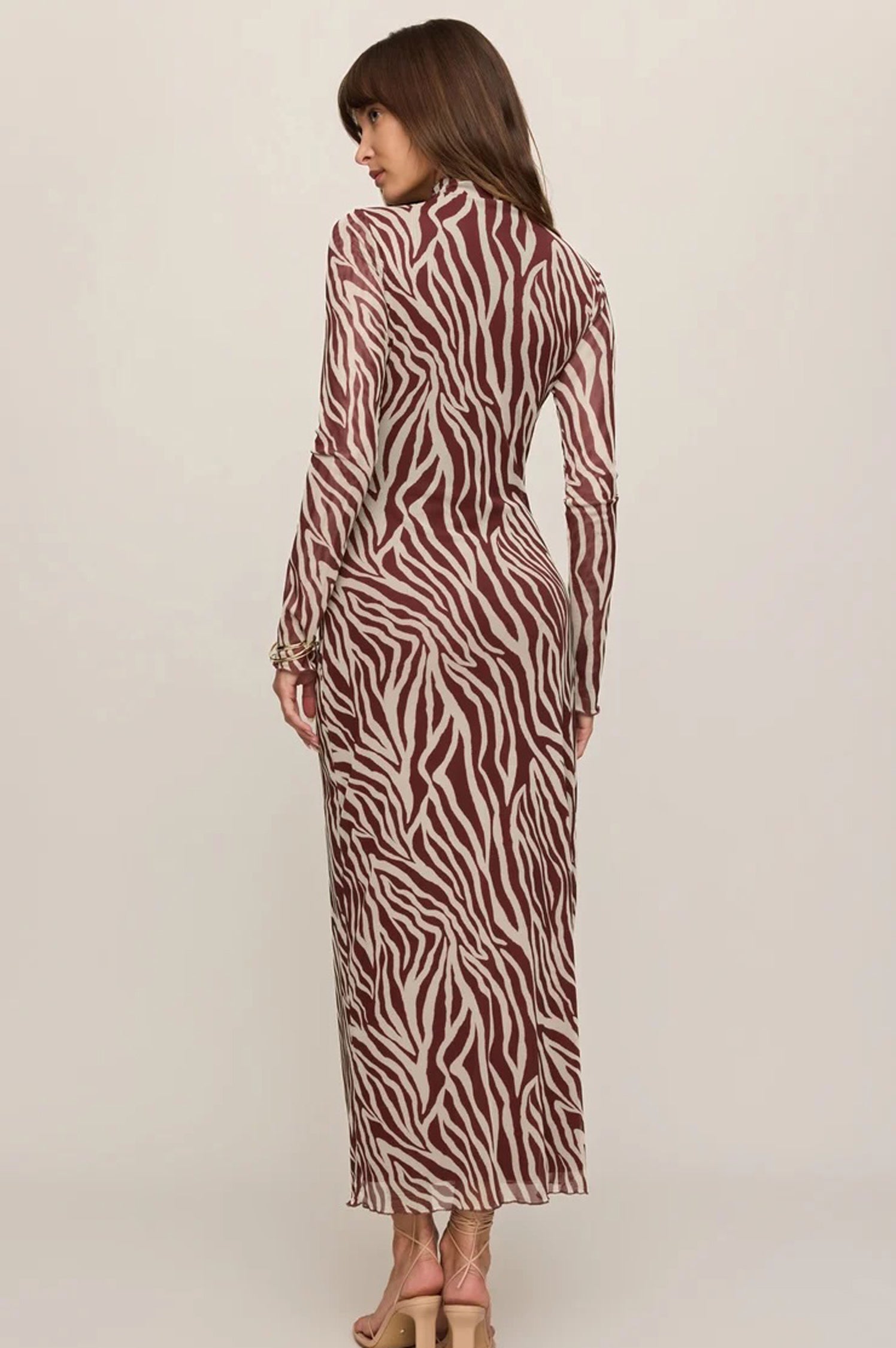 SEVILLA ZEBRA MESH MIDI DRESS