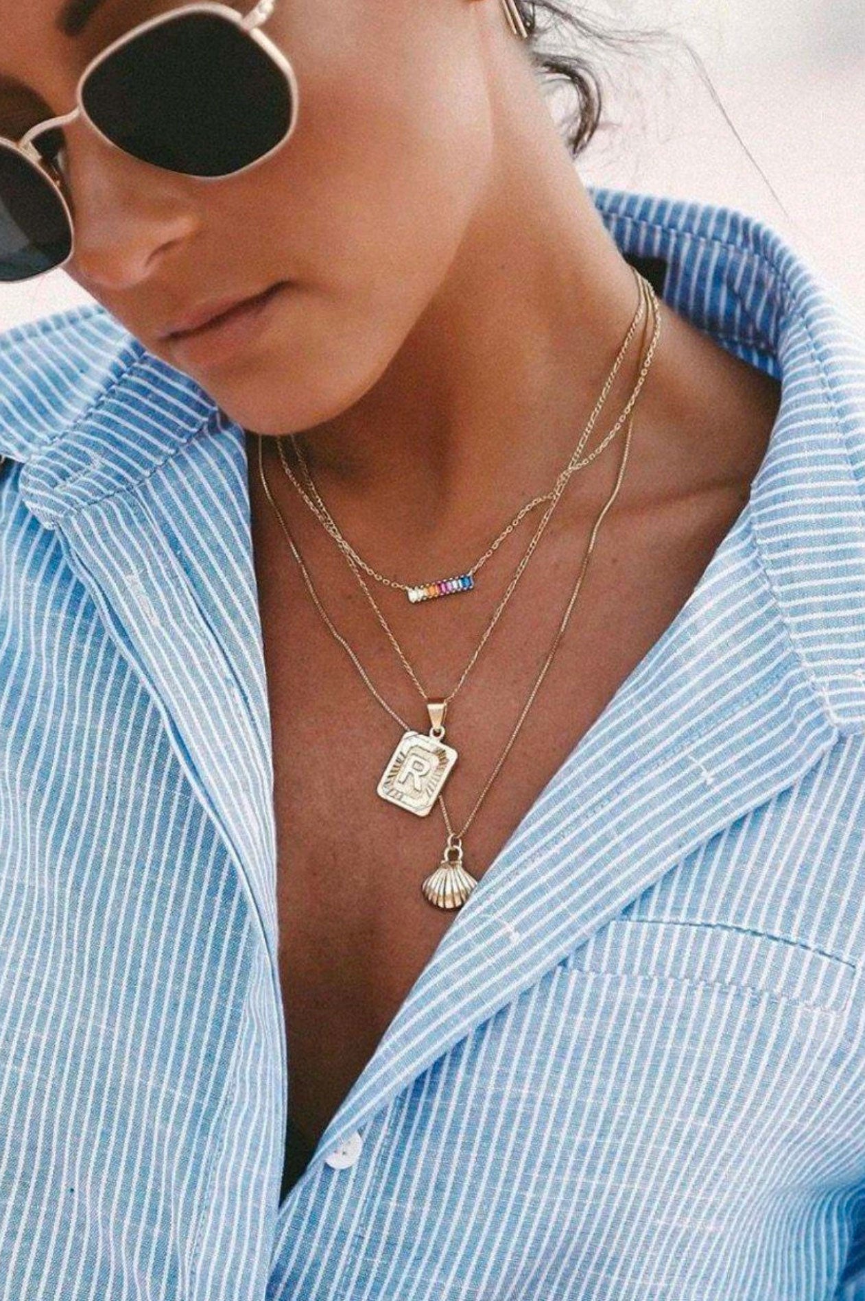 Gold Tone Initial Tag Pendant Necklace – The Rack Boutique ⚡️