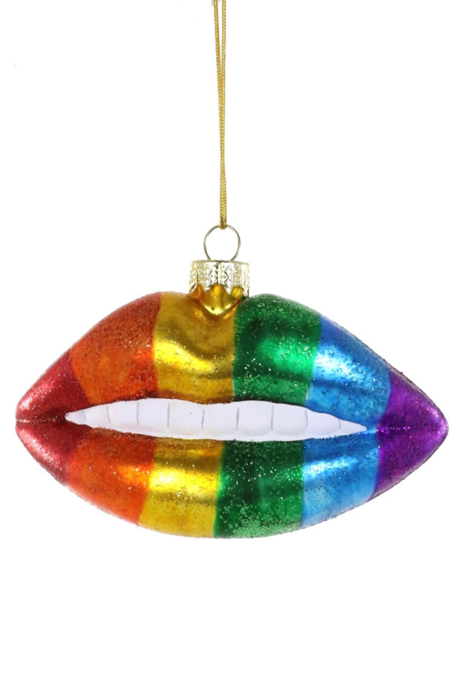 Rainbow Lips Christmas Ornament